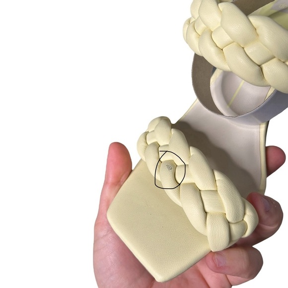 Dolce Vita Womens Paily Heels Leather Braided Sandal Lemon Creme Stella Size 6.5 - Picture 14 of 14